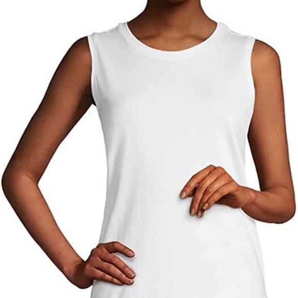 NEW Lands' End Women's Supima Cotton Crew Neck Tank Top Size XS - Picture 1 of 5